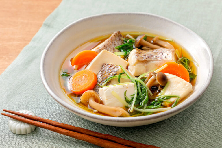 たいと水菜のレンジ鍋_2