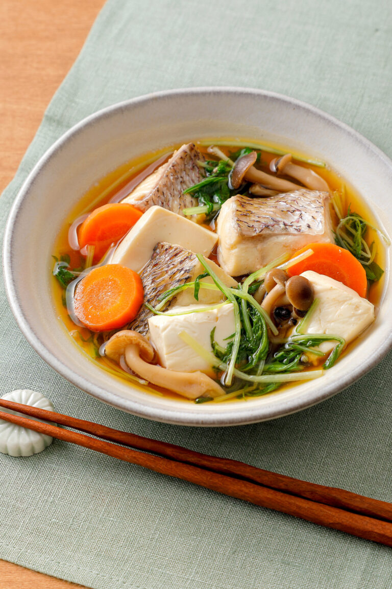 たいと水菜のレンジ鍋_3