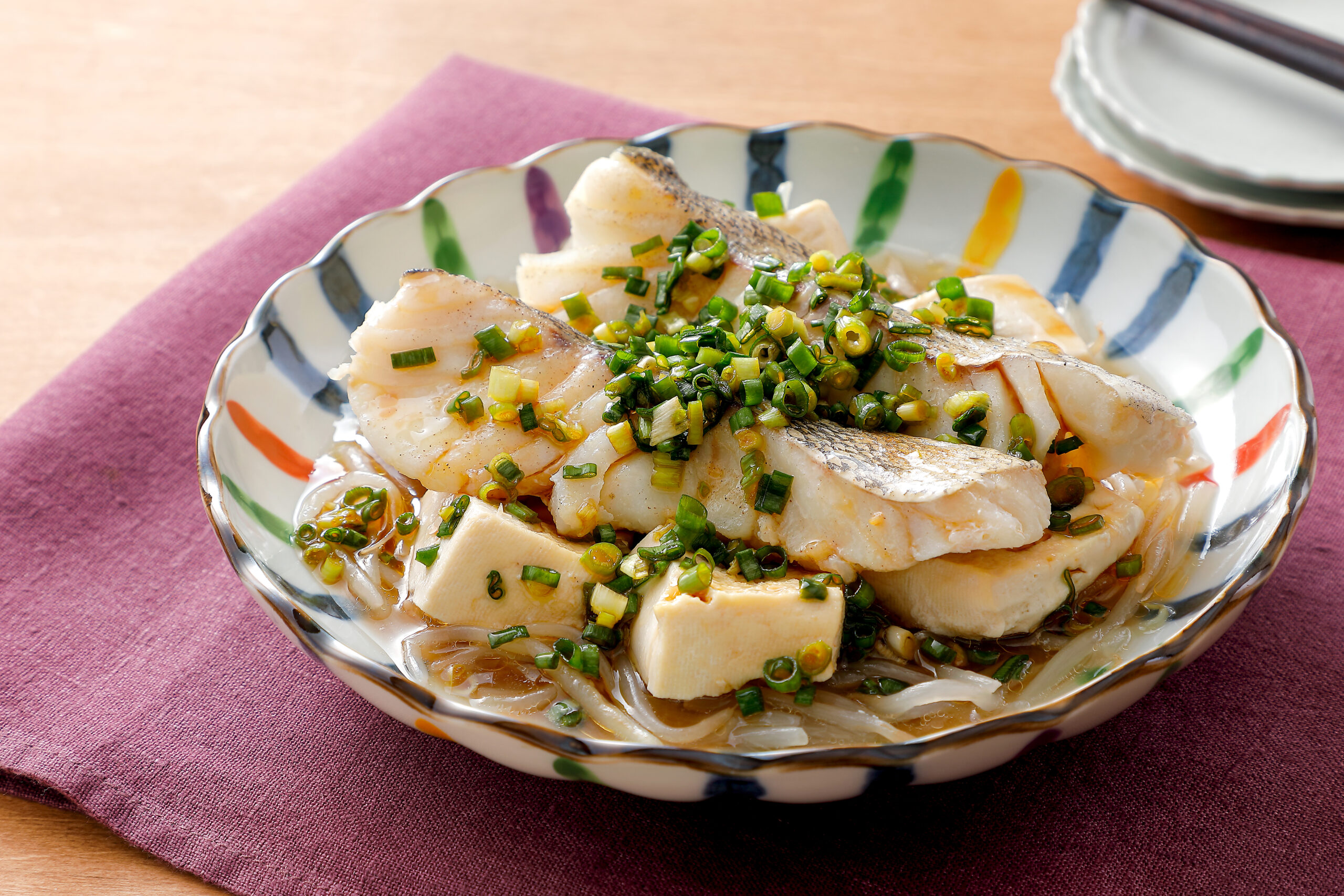 たらと豆腐のレンジ蒸し_2