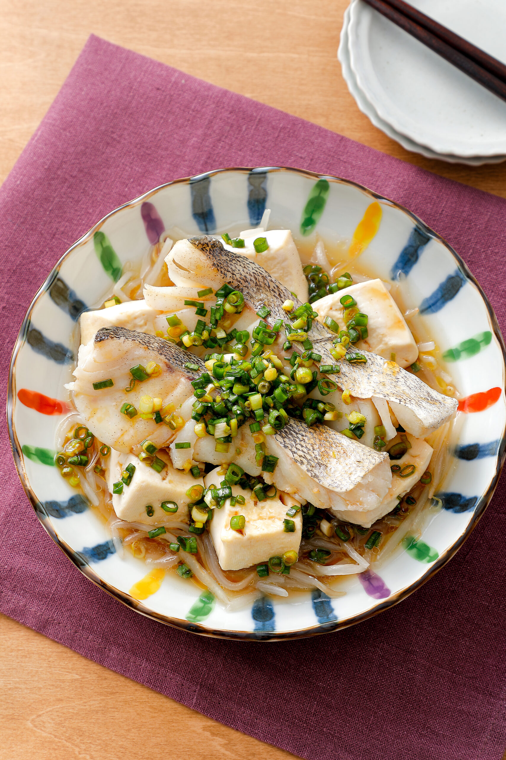 たらと豆腐のレンジ蒸し_4