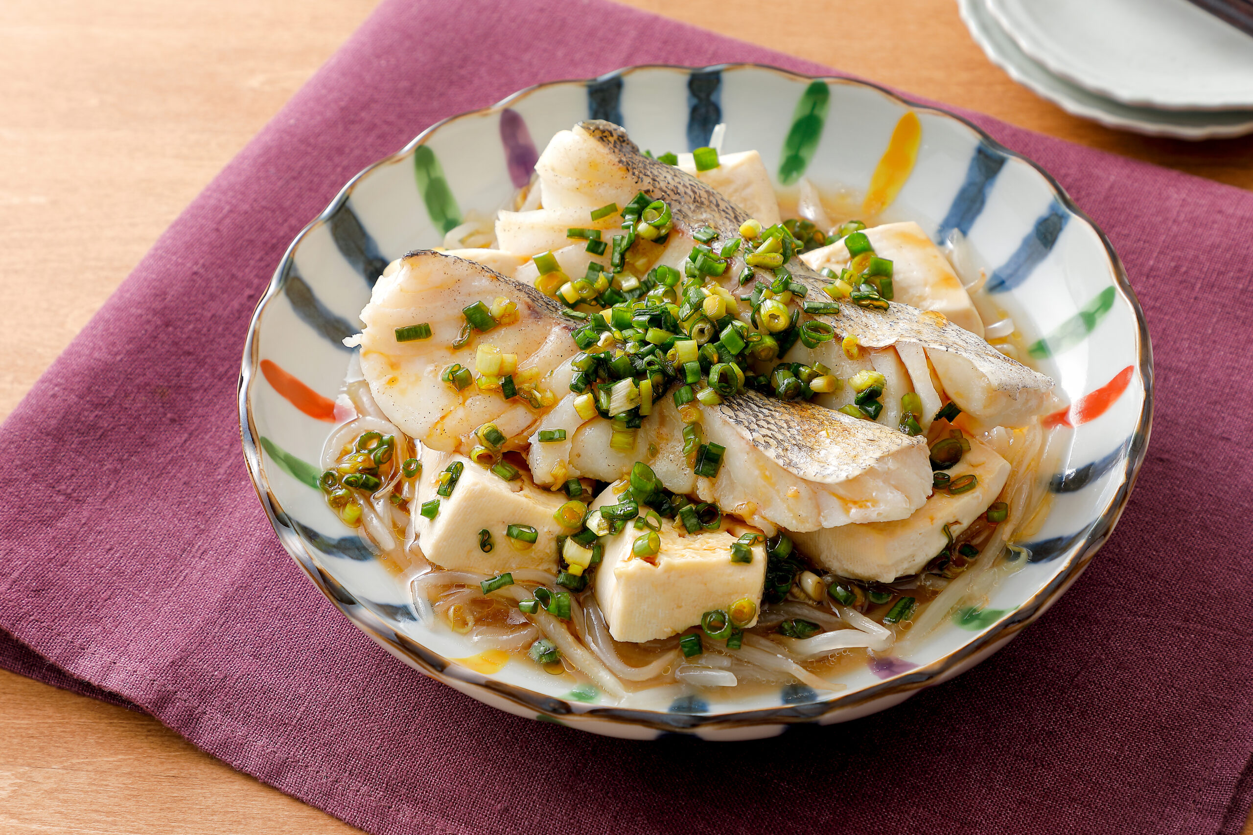 たらと豆腐のレンジ蒸し_1