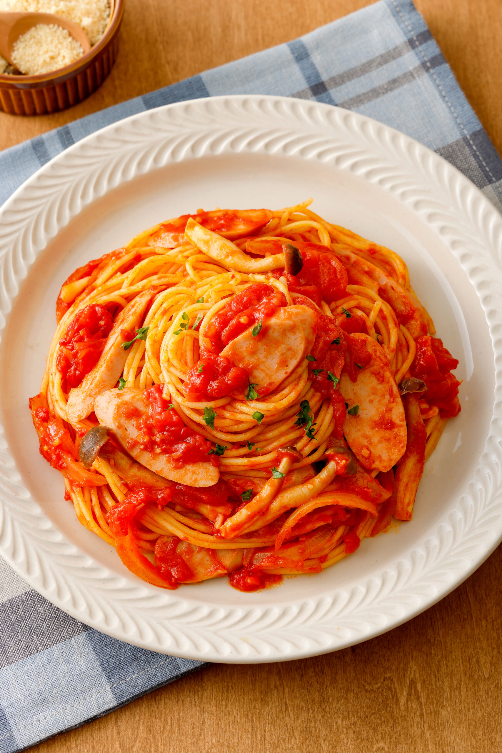 魚肉ソーセージのトマトソースパスタ_5