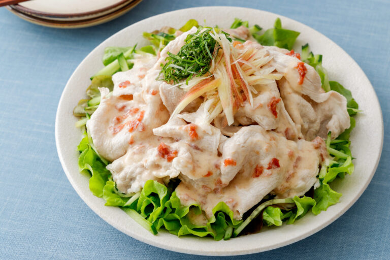 豚しゃぶのサラダ～梅ヨーグルトソース～_2