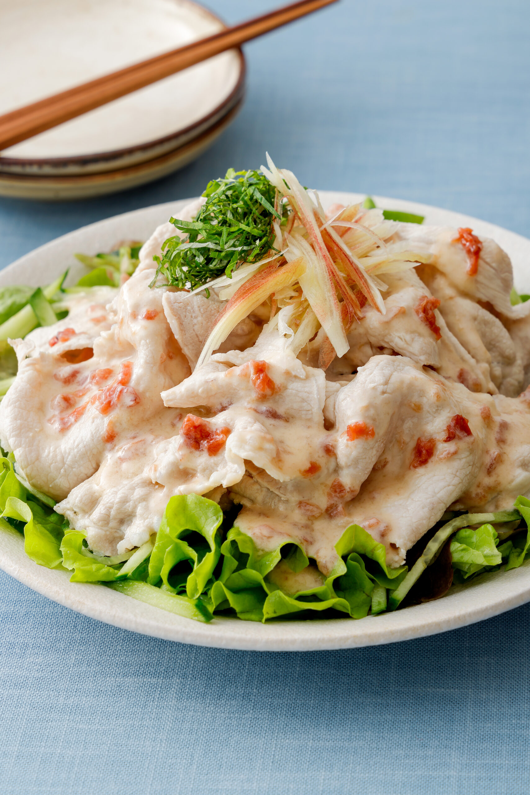 豚しゃぶのサラダ～梅ヨーグルトソース～_3