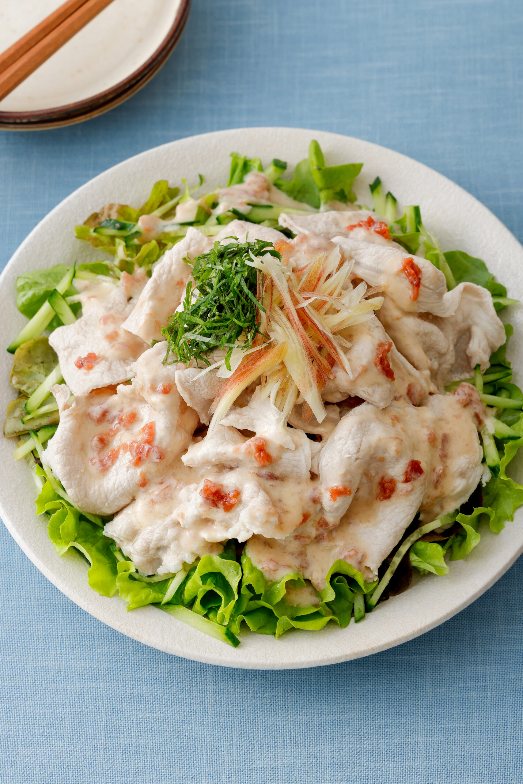 豚しゃぶのサラダ～梅ヨーグルトソース～_4