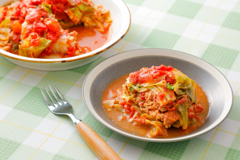 ワンパンで重ねるだけ！ 包まないロールキャベツ_1