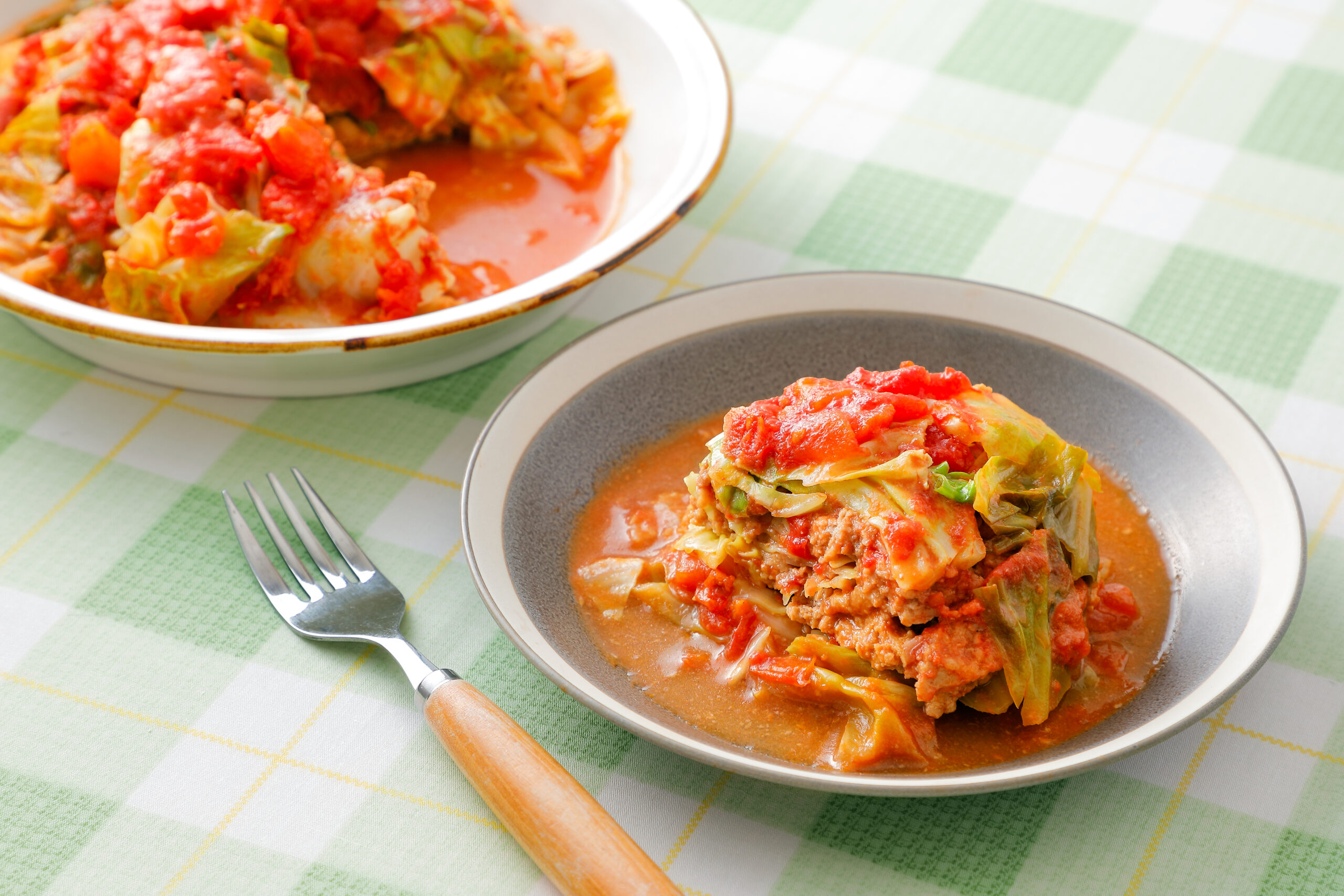 ワンパンで重ねるだけ！ 包まないロールキャベツ_1